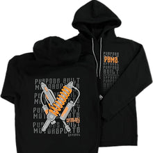 Load image into Gallery viewer, PURPOSE BUILT "REBOUND" HOODIE PULLOVER BLACK / ORANGE