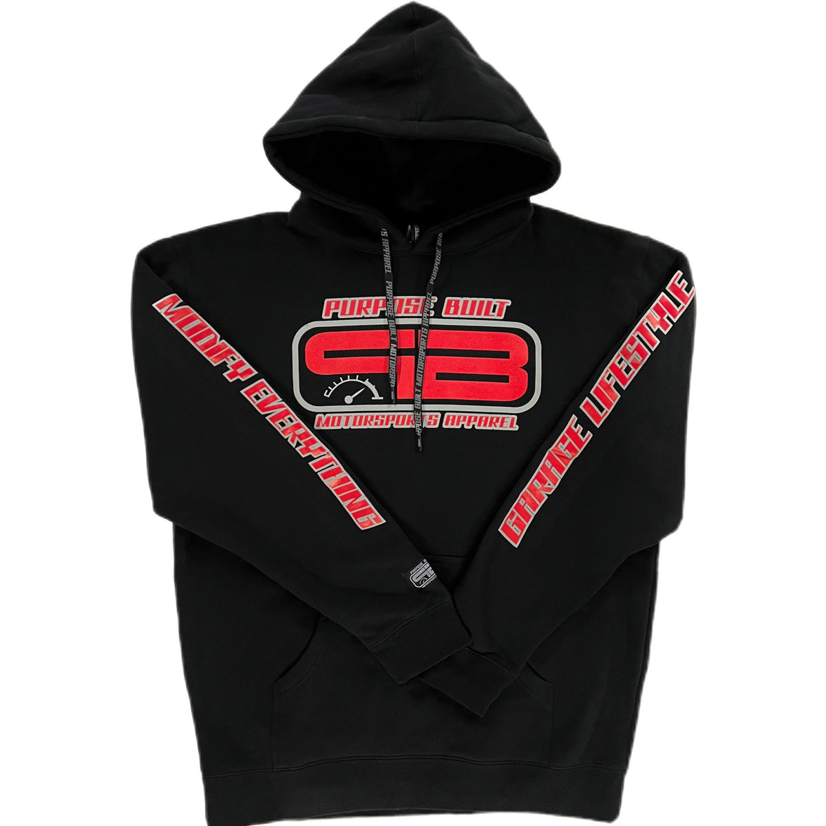 BLACK / RED PURPOSE BUILT "LIFESTYLE" HOODIE PULLOVER Purpose Built