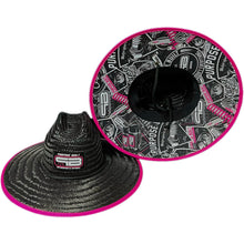 Load image into Gallery viewer, PURPOSE BUILT “LIFESTYLE” STRAW SUN HAT BLACK / PINK