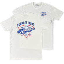 Load image into Gallery viewer, PURPOSE BUILT "PLUG" T-SHIRT WHITE / RED / BLUE