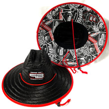 Load image into Gallery viewer, PURPOSE BUILT “LIFESTYLE” STRAW SUN HAT BLACK / RED