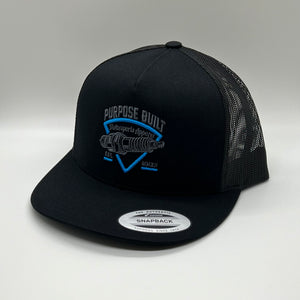 PURPOSE BUILT "PLUG" SNAPBACK BLACK / GRABBER BLUE