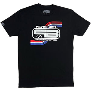 PURPOSE BUILT "LIFESTYLE" STRIPES T-SHIRT RED / WHITE / BLUE