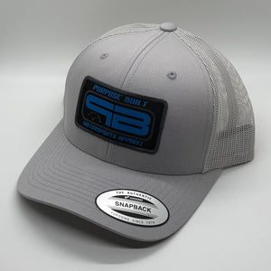 PURPOSE BUILT "LIFESTYLE" CURVED BILL SNAPBACK SILVER / GRABBER BLUE