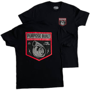 PURPOSE BUILT "SCRAMBLE" T-SHIRT BLACK / RED