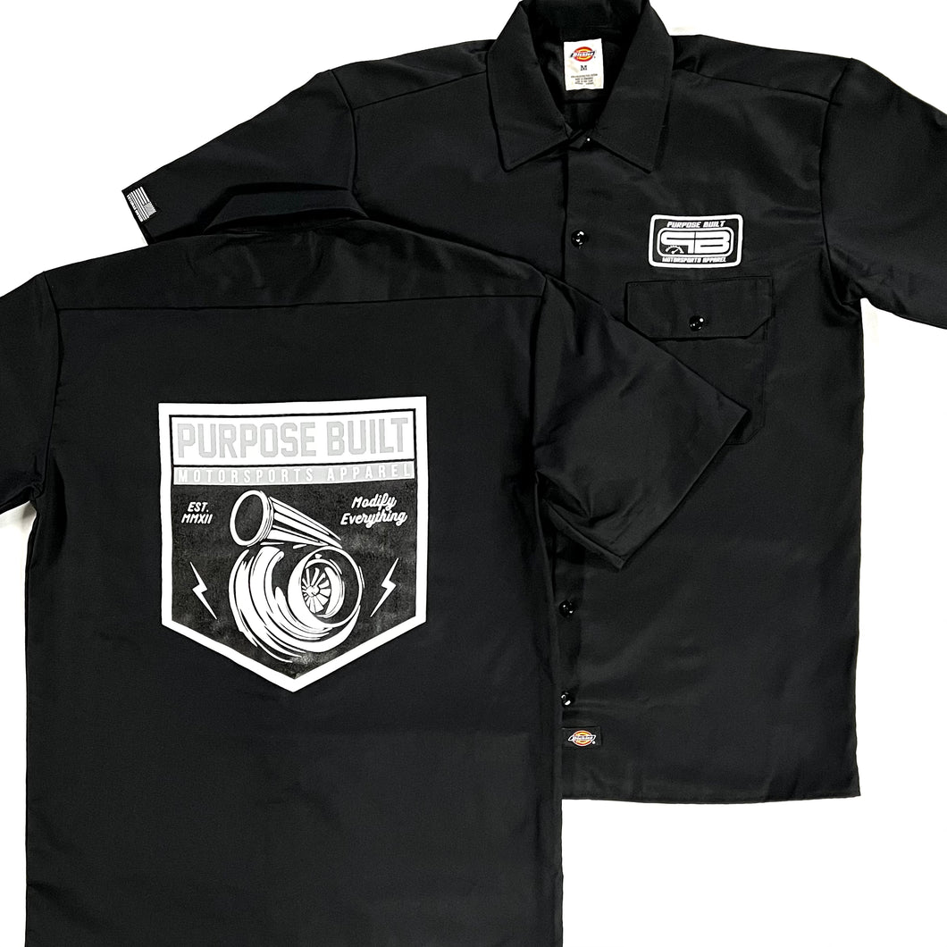 PURPOSE BUILT “SCRAMBLE” DICKIES WORK SHIRT BLACK / GREY / WHITE