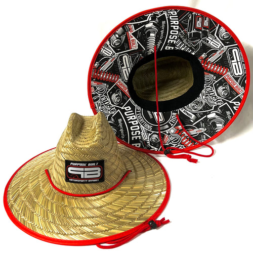 PURPOSE BUILT “LIFESTYLE” STRAW SUN HAT NATURAL / RED