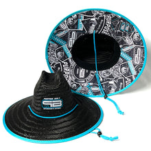 Load image into Gallery viewer, PURPOSE BUILT “LIFESTYLE” STRAW SUN HAT BLACK / TEAL