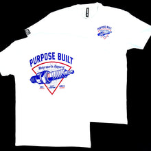 Load image into Gallery viewer, PURPOSE BUILT &quot;PLUG&quot; T-SHIRT WHITE / RED / BLUE