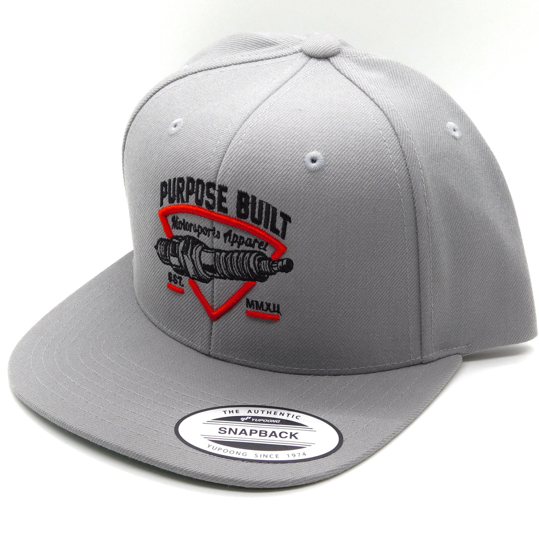 Purpose Built snap back hat spark plug motorsports apparel classic purpose-built