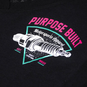 Purpose Built Motorsports Apparel turbo turbocharged terror boosted clothing silk screen printed woven label veteran owned lifestyle hoodie heavy weight garage modified modify everything hoodie pullover fleece black youth SPARK PLUG