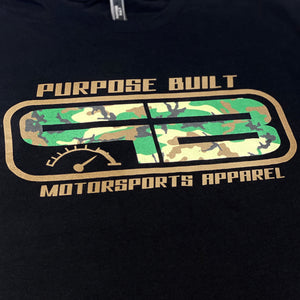 Purpose Built Motorsports Apparel turbo turbocharged terror boosted clothing silk screen printed T-shirt Tshirt T shirt s/s short sleeve crew neck woven label veteran owned 100% cotton CAMO