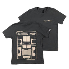 Load image into Gallery viewer, PURPOSE BUILT “67-72 C10 MODEL” YOUTH T-SHIRT CHARCOAL GREY