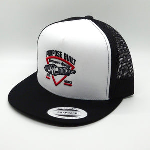 PURPOSE BUILT "PLUG" TRUCKER SNAPBACK BLACK / WHITE / RED
